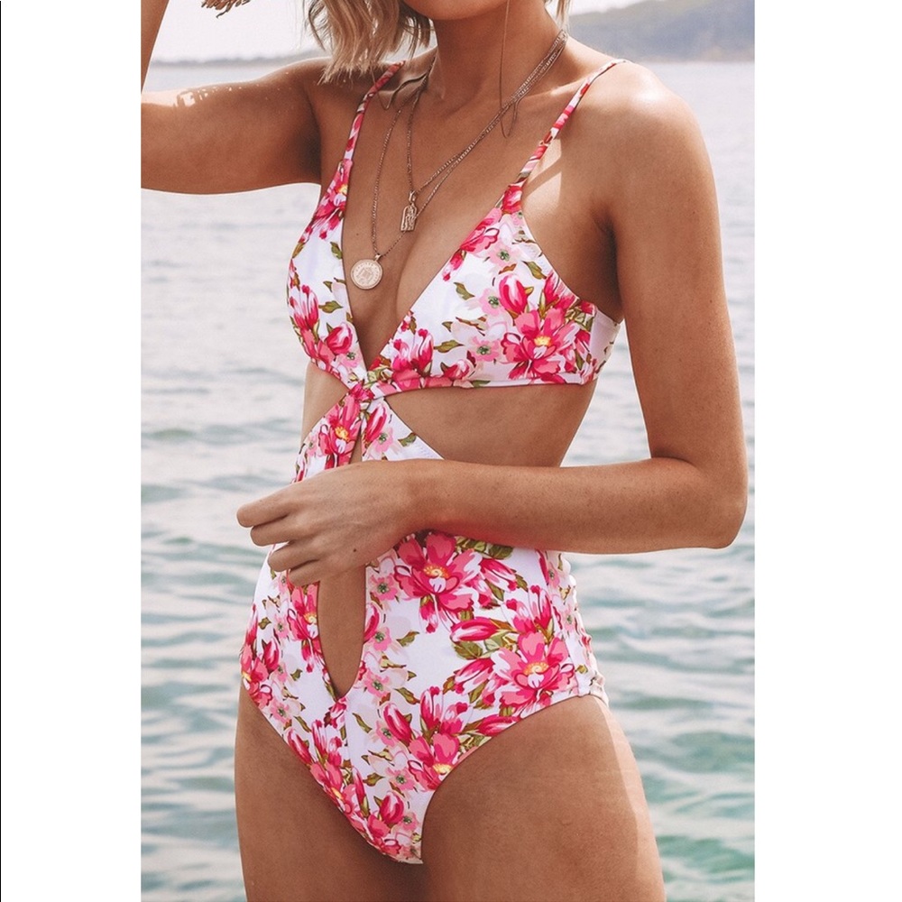Floral one piece suit